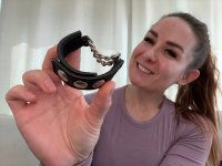 Cinturino in pelle con due catene