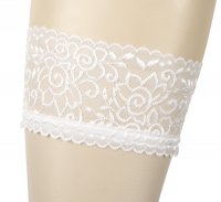 Anteprima: Calze autoreggenti in nylon lucido bianco