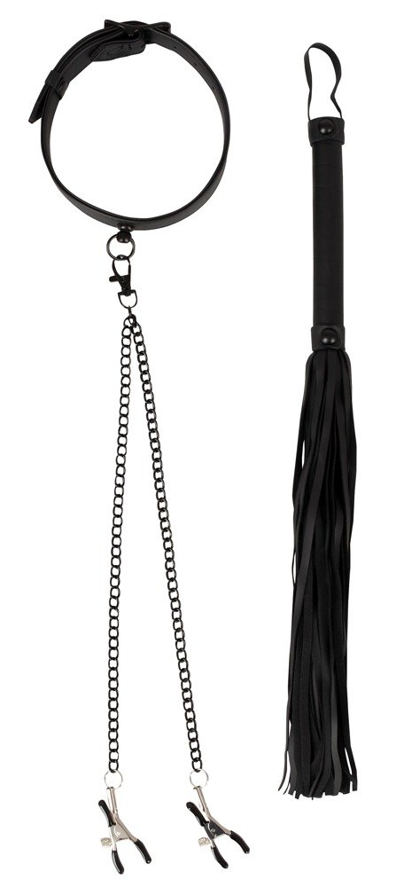 Halsfessel mit Nippelklemmen Bondage SeT Halsfessel mit Nippelklemmen Bondage SeT
