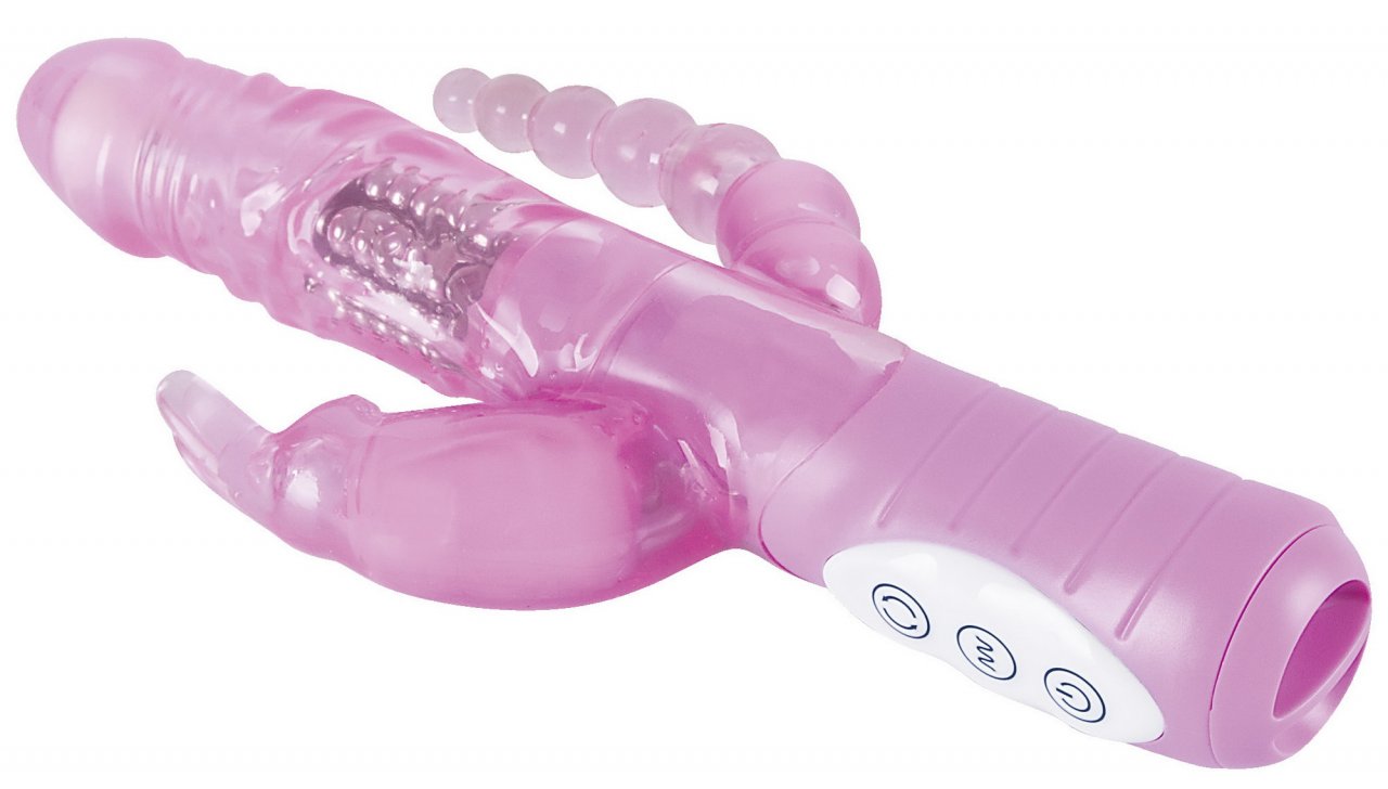 Il vibratore perlato massaggia, vibra e ruota Il vibratore perlato massaggia, vibra e ruota