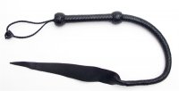 Mister B Lederpeitsche 61 cm – schwarze Bullwhip mit weicher Lederspitze, Gesamtansicht