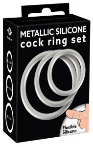 Set di anelli per il cazzo in silicone metallico