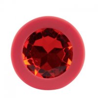 Anteprima: Roter Analplug mit Schmuckstein