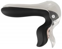 Anteprima: Bad Kitty Vibro-Spekulum mit LED – schwarz-transparent, geschlossen