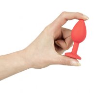 Anteprima: Roter Analplug mit Schmuckstein