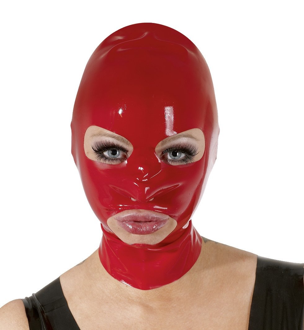 Maschera per la testa in lattice rosso