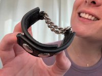 Anteprima: Cinturino in pelle con due catene