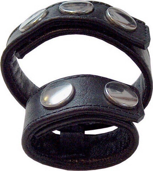 Doppio cockstrap in pelle per un piacere intenso Doppio cockstrap in pelle per un piacere intenso