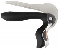 Anteprima: Bad Kitty Vibro-Spekulum mit LED – schwarz-transparent, geöffnet