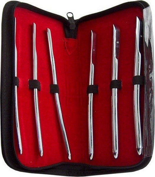 Set di 6 dilatatori Hegar in acciaio inox
