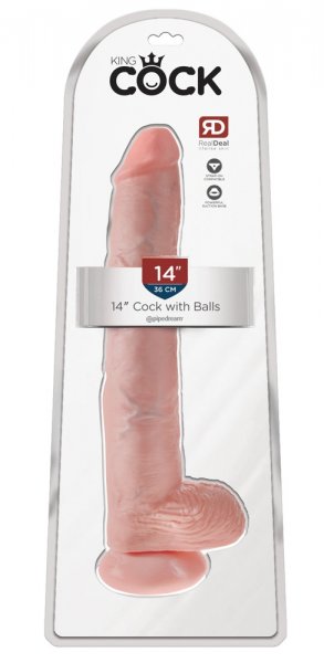 Dildo naturale XXL 14" con dettagli realistici Ø 6 cm