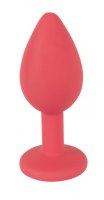 Anteprima: Roter Analplug mit Schmuckstein