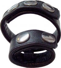 Doppio cockstrap in pelle per un piacere intenso